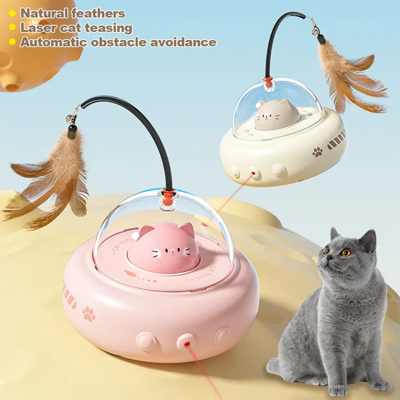 CareHaven Petcartsupply™ Interactive Electric Cat Toy showing colorful spinning features for stimulating play.