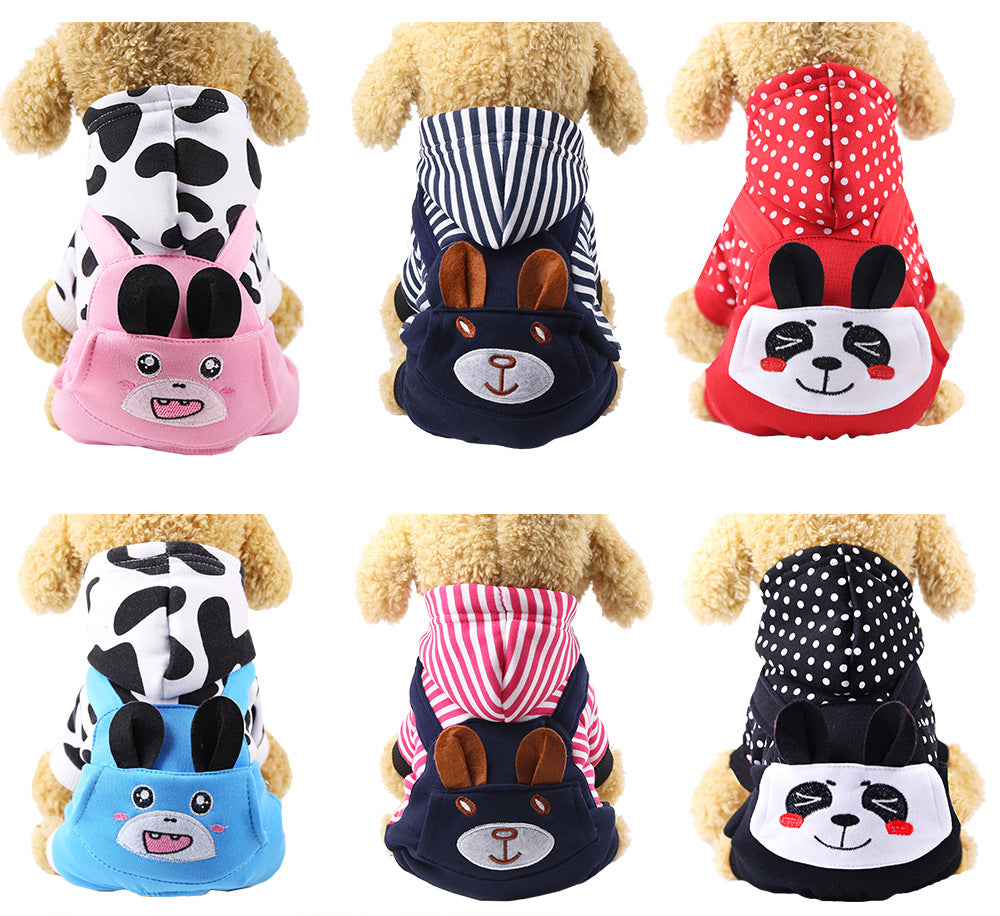 Cross-Border Pet Dog Clothes, Cat Autumn and Winter Four-Legged Cotton Coat, Cartoon Transformation Clothing, Cat Clothing, Dog Clothing Supplies