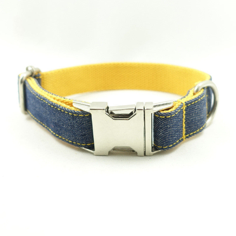Personalized pet collar for dogs and cats with custom name ID tag, made by CareHaven, featuring a colorful adjustable design.