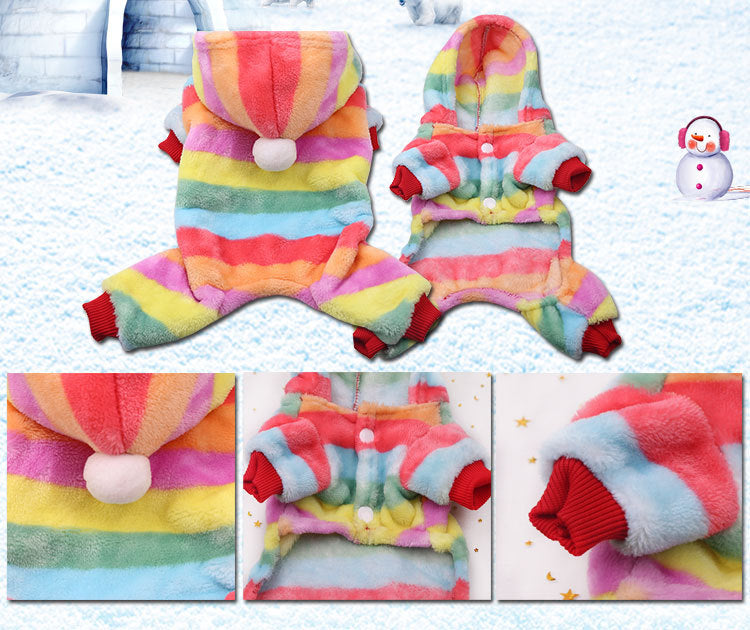 Cross-Border Pet Dog Clothes, Cat Autumn and Winter Four-Legged Cotton Coat, Cartoon Transformation Clothing, Cat Clothing, Dog Clothing Supplies