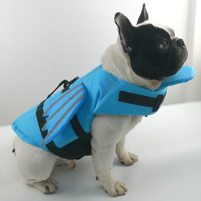 Reflective dog life jacket by CareHaven with adjustable straps and safety features, designed for pet swimming and water safety.