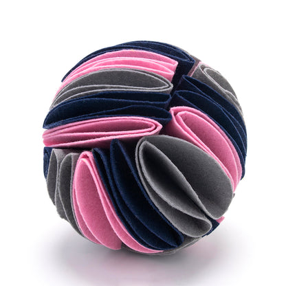 Interactive dog treat puzzle toy, Petcartsupply.store Snuffle Ball with textured surface for mental stimulation and fun.
