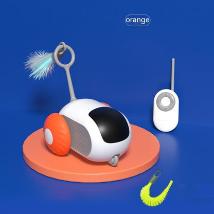 CareHaven remote-controlled cat car toy with colorful design, designed for interactive chase play for cats.