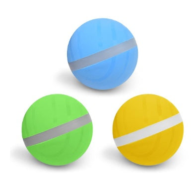 CareHaven Smart Pet Ball, interactive USB-charging toy for dogs and cats, shown in vibrant colors with playful design.