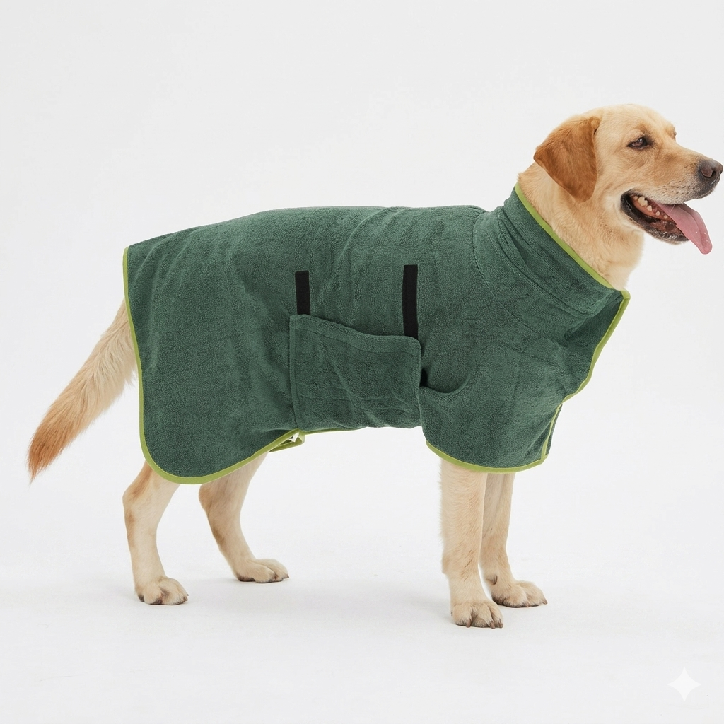 Petcartsupply.store pet bathrobe and fast-drying towel, soft microfiber material, ideal for drying pets after baths.
