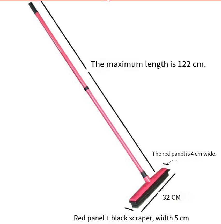 Pet Hair Removal Broom Mop from Petcartsupply.store showing a broom with specialized bristles for cleaning pet hair off floors.