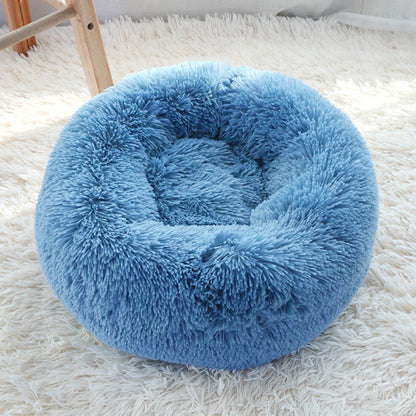 Soft plush pet nest bed by CareHaven, featuring a cozy, cushioned design perfect for dogs and cats to rest comfortably.
