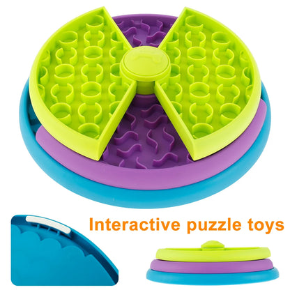 CareHaven slow feeder puzzle bowl for dogs and cats, with a colorful, interactive design to promote slower eating and mental stimulation.