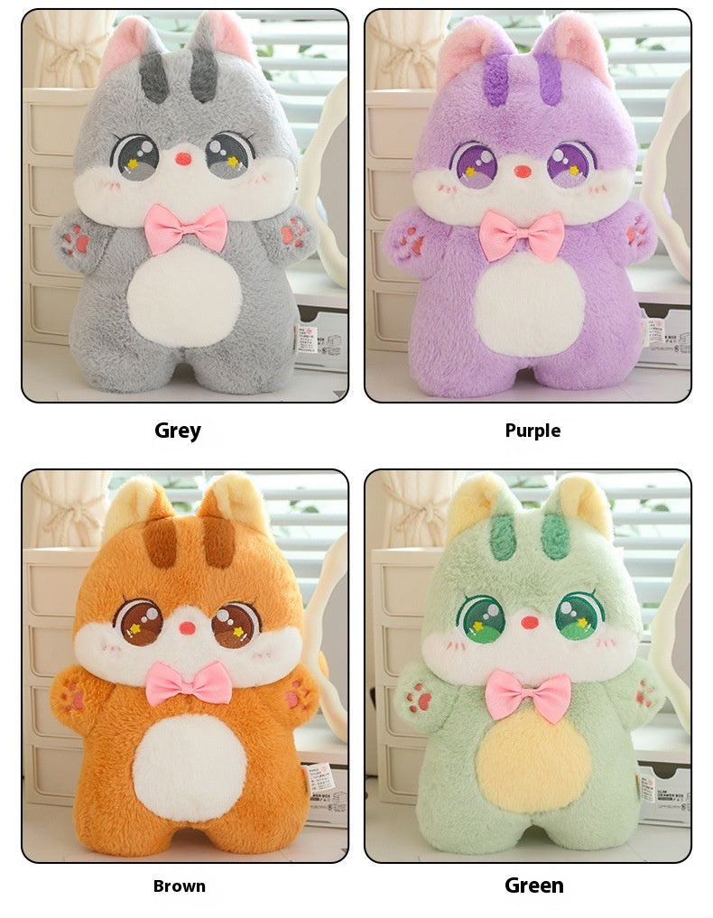 CareHaven plush cat pillow toy with soft, cozy fabric and a cute, cuddly design for feline comfort and play.