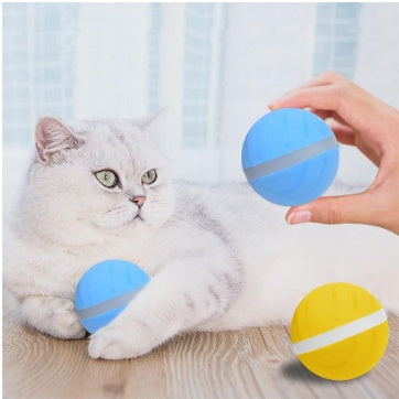 CareHaven Smart Pet Ball, interactive USB-charging toy for dogs and cats, with colorful LED lights and durable design.