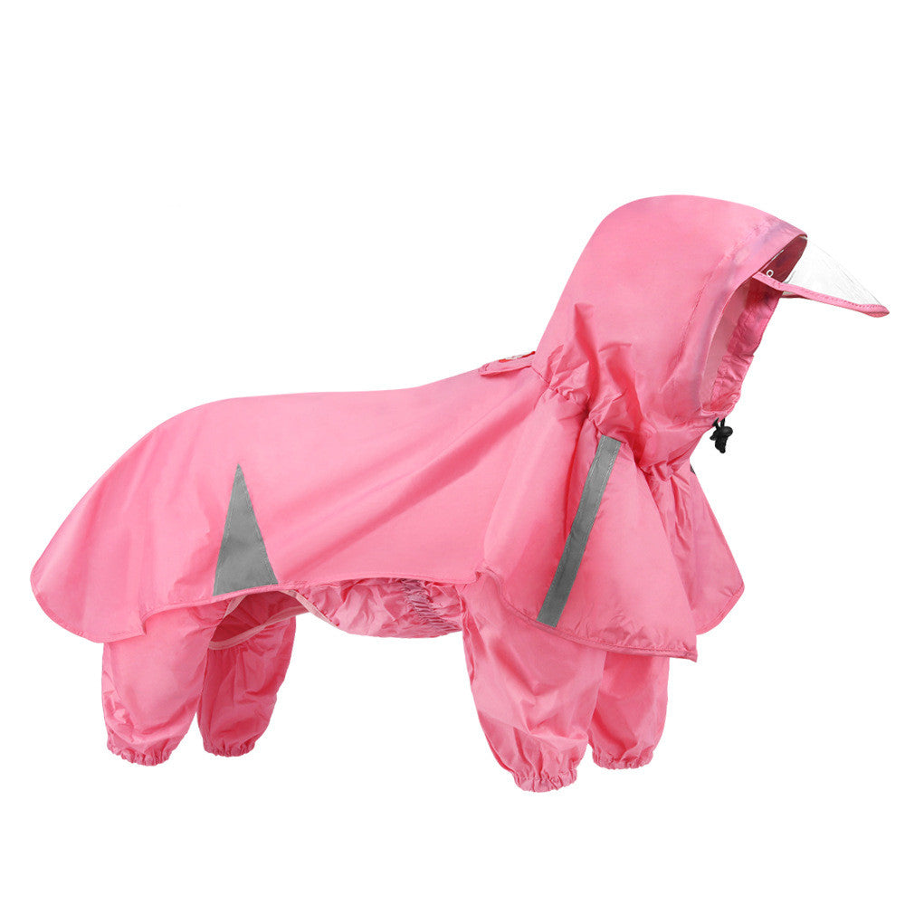 CareHaven Petcartsupply waterproof pet raincoat with hood, suitable for dogs and cats, shown in a vibrant waterproof jacket.