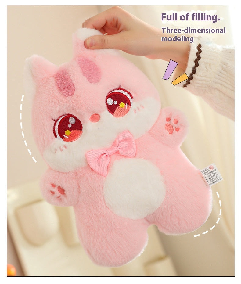 CareHaven plush cat pillow toy with soft fabric, designed for cats to cuddle and play, featuring a cozy, lightweight plush design.