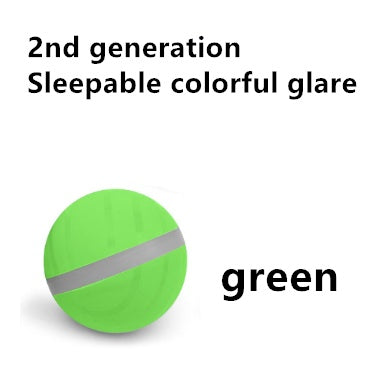 CareHaven smart pet ball, interactive USB-charging toy for dogs and cats, showing colorful LED lights and playful design.