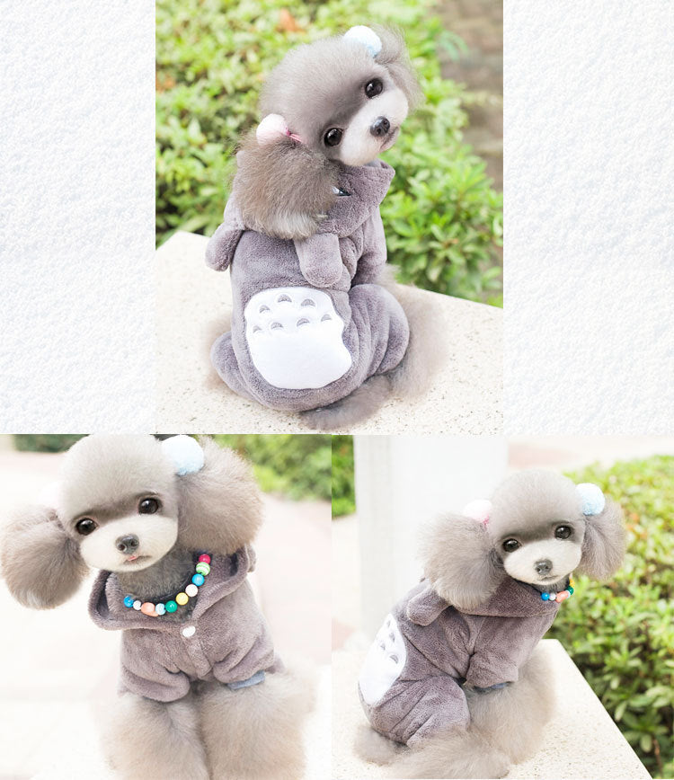 Cross-Border Pet Dog Clothes, Cat Autumn and Winter Four-Legged Cotton Coat, Cartoon Transformation Clothing, Cat Clothing, Dog Clothing Supplies