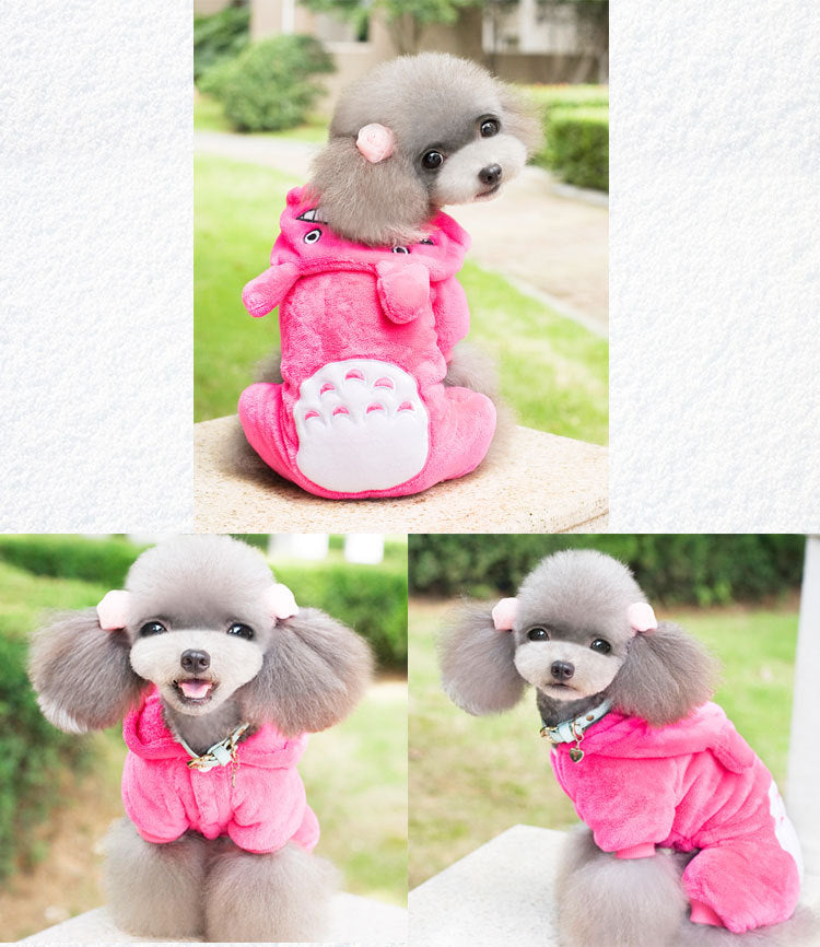Cross-Border Pet Dog Clothes, Cat Autumn and Winter Four-Legged Cotton Coat, Cartoon Transformation Clothing, Cat Clothing, Dog Clothing Supplies