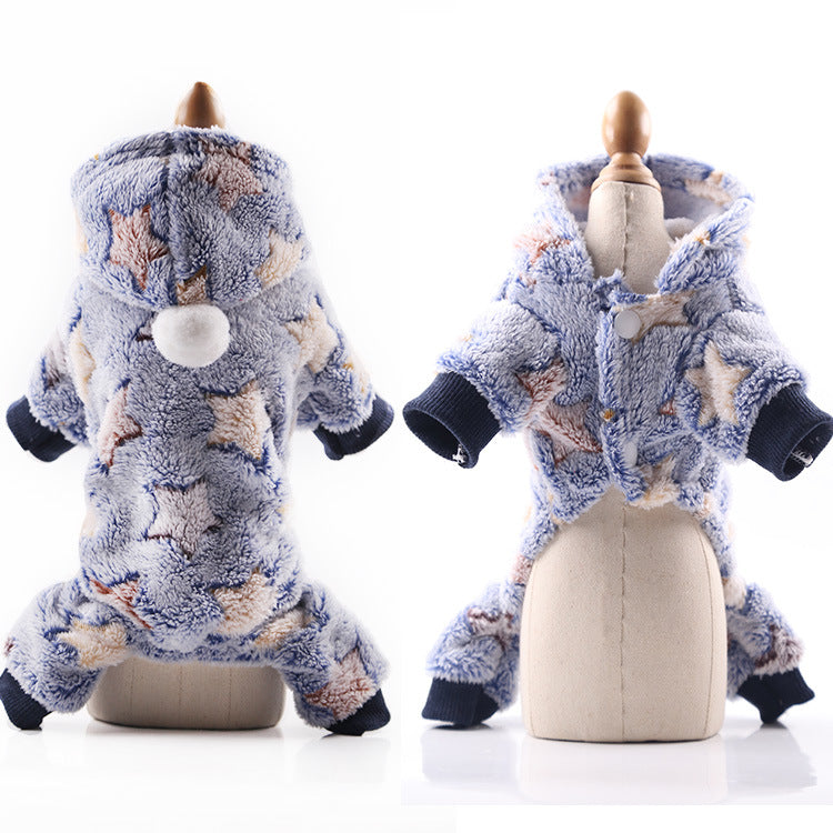Cross-Border Pet Dog Clothes, Cat Autumn and Winter Four-Legged Cotton Coat, Cartoon Transformation Clothing, Cat Clothing, Dog Clothing Supplies