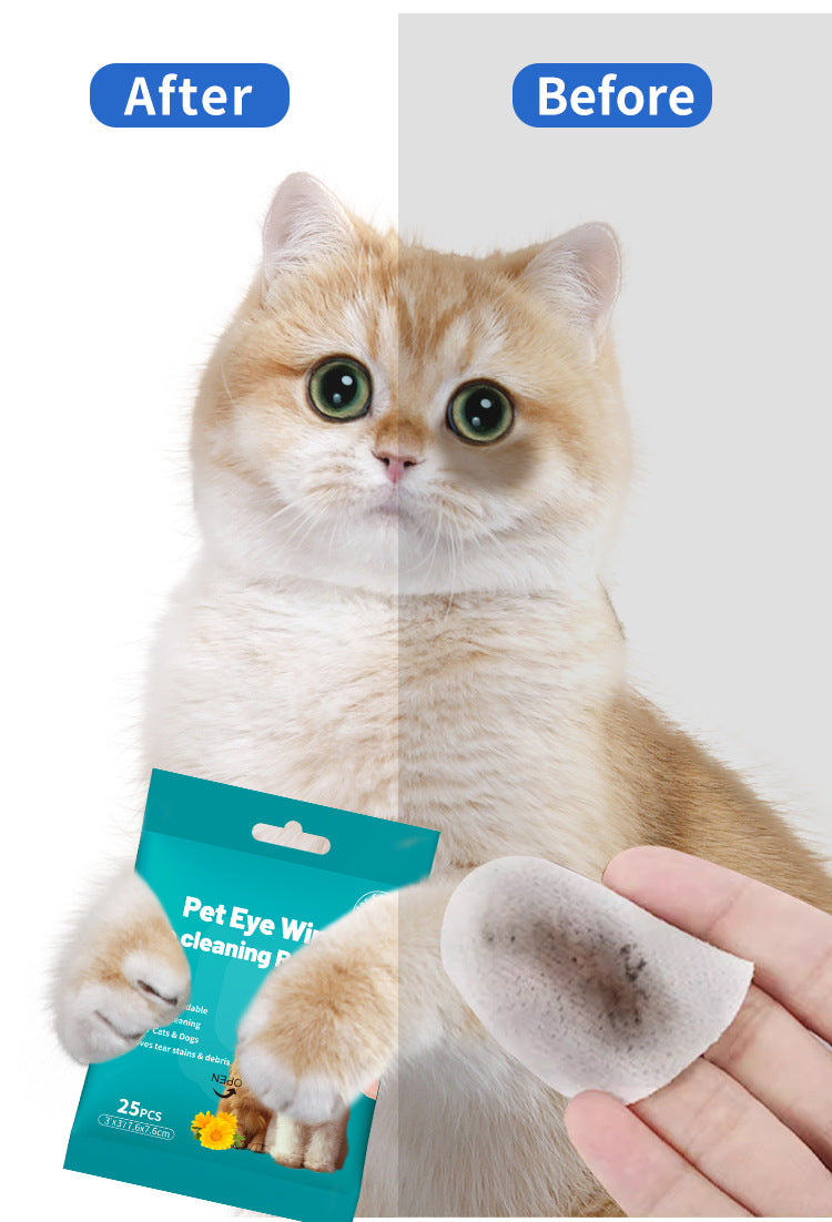 Foreign Trade Cross-Border Pet Tear Stain Wipes Pet Supplies Tear Stain Removal Cleaning Wet Wipes Cat Eye Tear Stain Removal