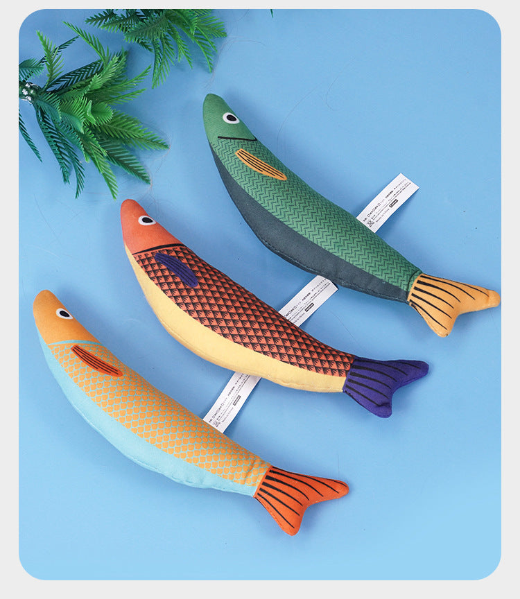 Cat Toy Fish Simulation Mint Self-Entertainment Boredom Relief Chew-Resistant Teasing Cat Stick Kitten Pet Supplies