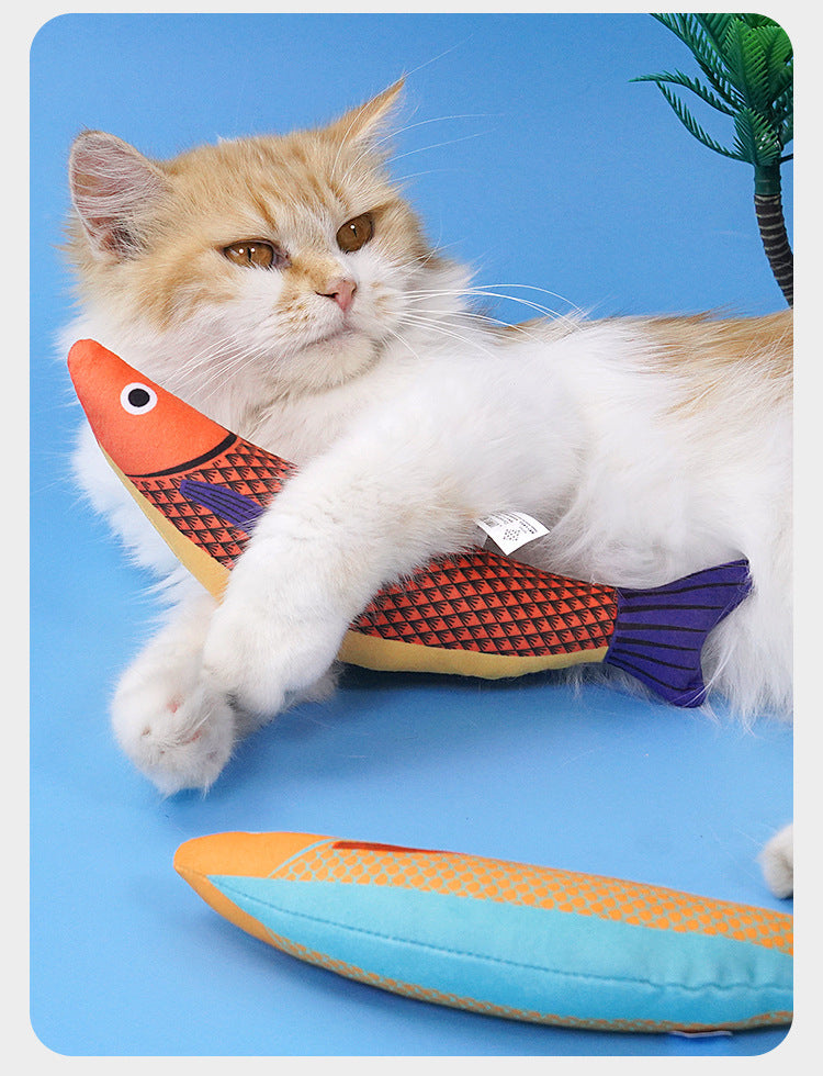Cat Toy Fish Simulation Mint Self-Entertainment Boredom Relief Chew-Resistant Teasing Cat Stick Kitten Pet Supplies