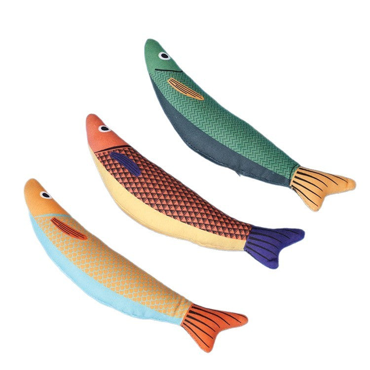 Cat Toy Fish Simulation Mint Self-Entertainment Boredom Relief Chew-Resistant Teasing Cat Stick Kitten Pet Supplies