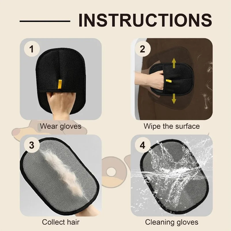 Electrostatic Pet Hair Removal Mitt – Reusable Grooming Glove
