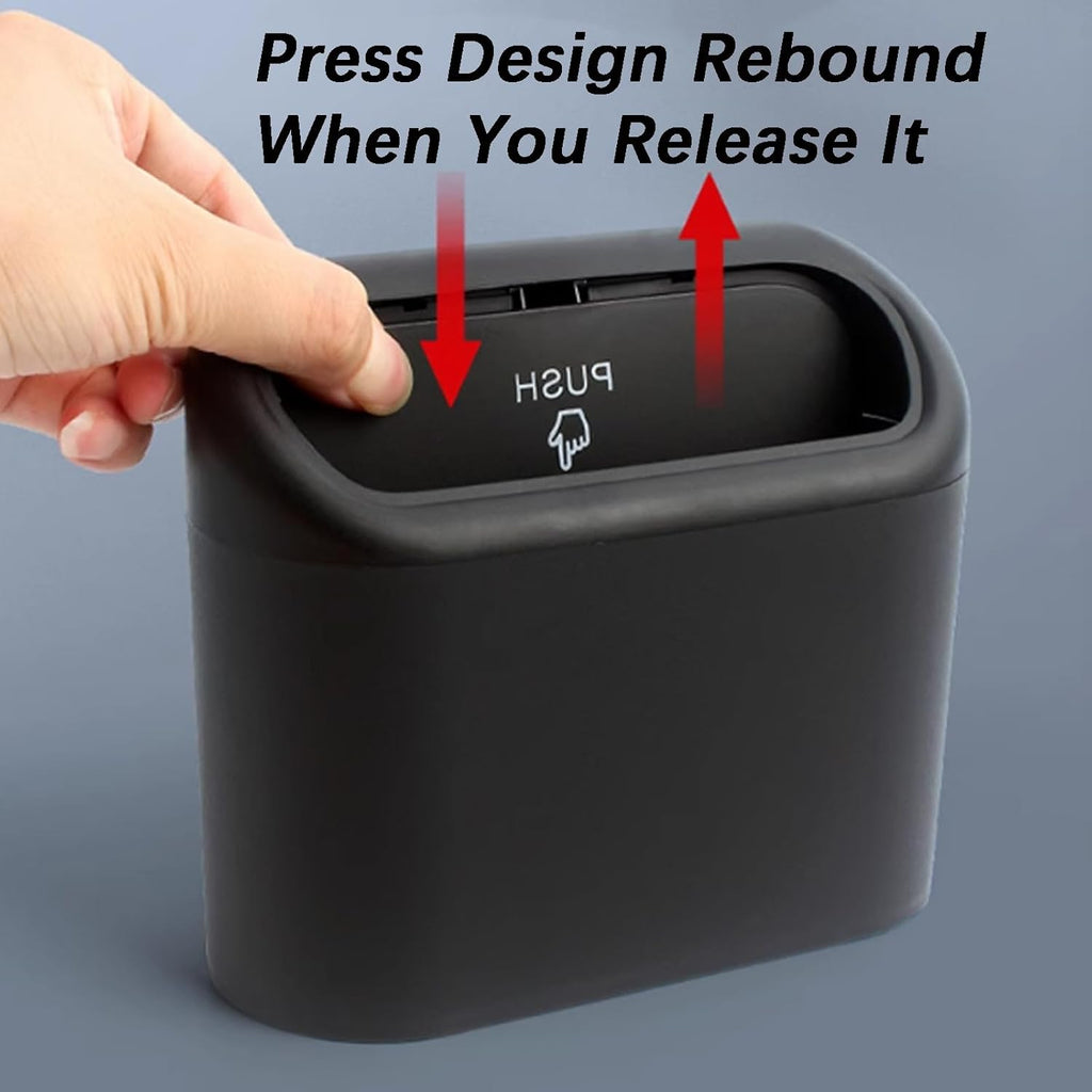 Foldable Petcartsupply.store car trash can in black with lid, designed for compact storage and easy disposal in vehicles.
