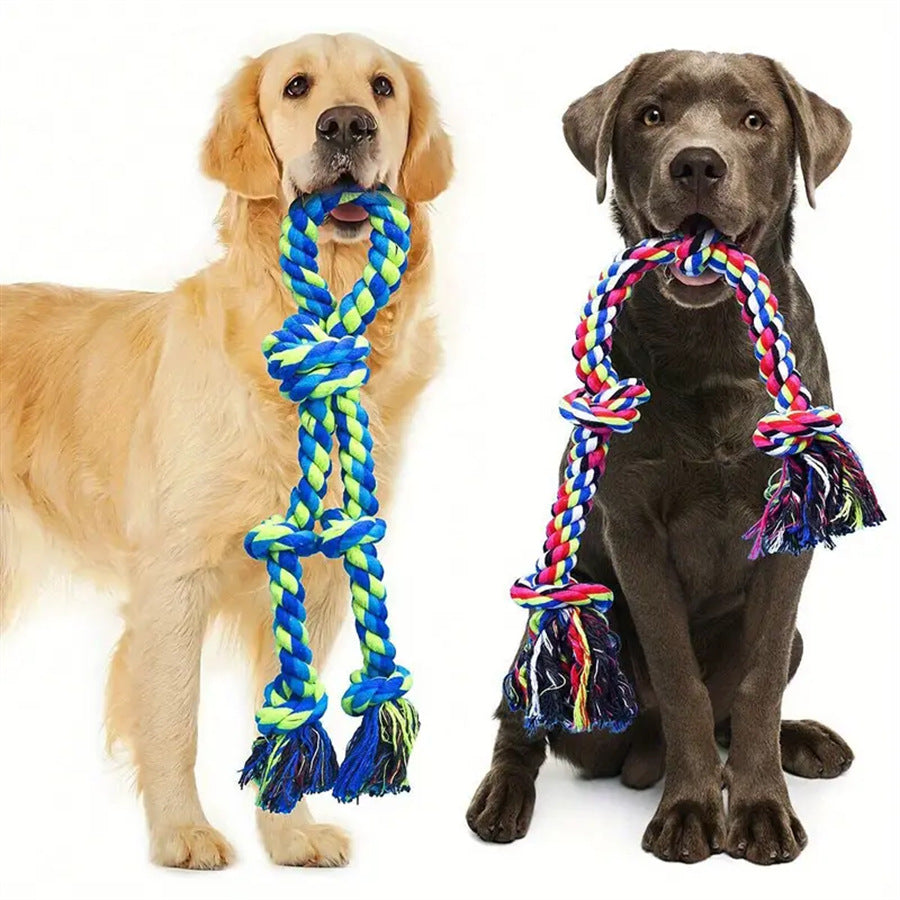 CareHaven rope knot dog toy for tug and fetch, featuring durable braided rope with a knot design for active dogs.