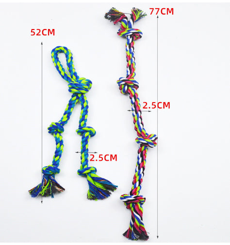 CareHaven rope knot dog toy for tug and fetch, made of durable braided material, ideal for active dogs to chew and play.
