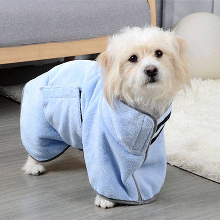CareHaven microfiber pet bath towel for dogs and cats, quick-dry and soft fabric, shown draped over a pet after a bath.