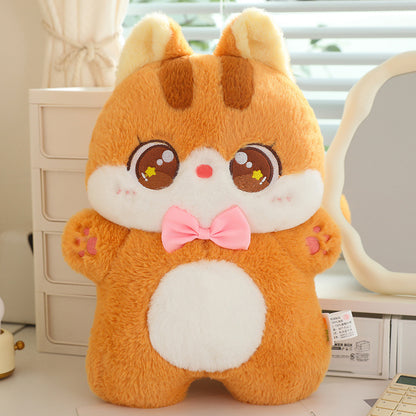 CareHaven plush cat pillow toy, soft and cuddly comfort toy designed for cats, featuring a plush fabric with a cute feline shape.