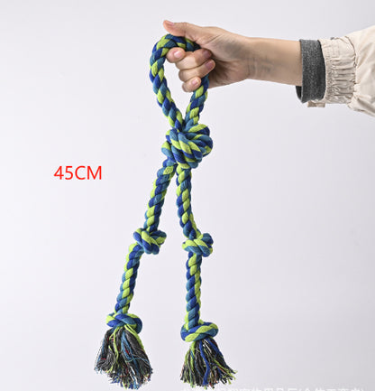 CareHaven Rope Knot Dog Toy for tugging and fetching, featuring a durable woven rope with a knot design for active dogs.