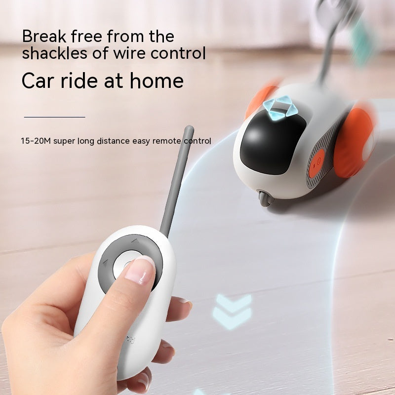 CareHaven remote-controlled cat car toy with colorful design, designed for interactive chase play for cats.