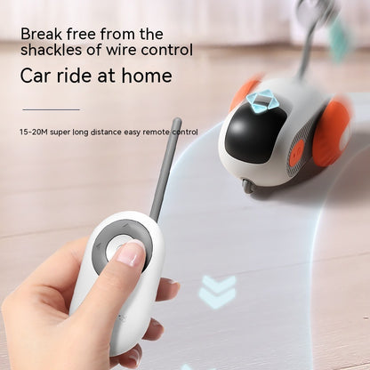 CareHaven remote-controlled cat car toy with colorful design, designed for interactive chase play for cats.