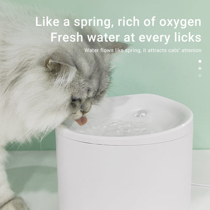 CareHaven Smart Cat Water Fountain 2.5L with app control, featuring a sleek design and continuous flowing water for pets.