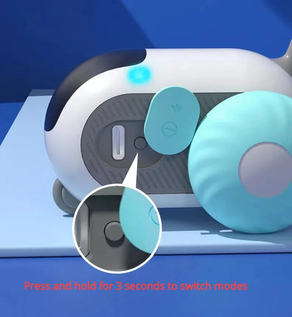 CareHaven remote-controlled cat car, an interactive chase toy for cats, with colorful design and moving wheels for feline entertainment.