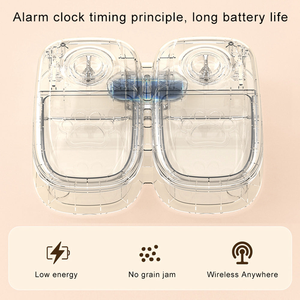 CareHaven automatic pet feeder and water dispenser for dogs and cats, with food tray and water bottle, in a modern design.