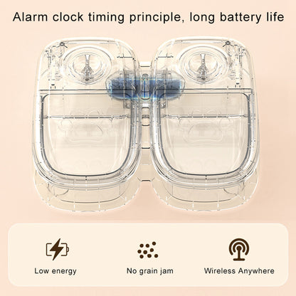 CareHaven automatic pet feeder and water dispenser for dogs and cats, with food tray and water bottle, in a modern design.